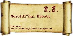 Mozolányi Babett névjegykártya